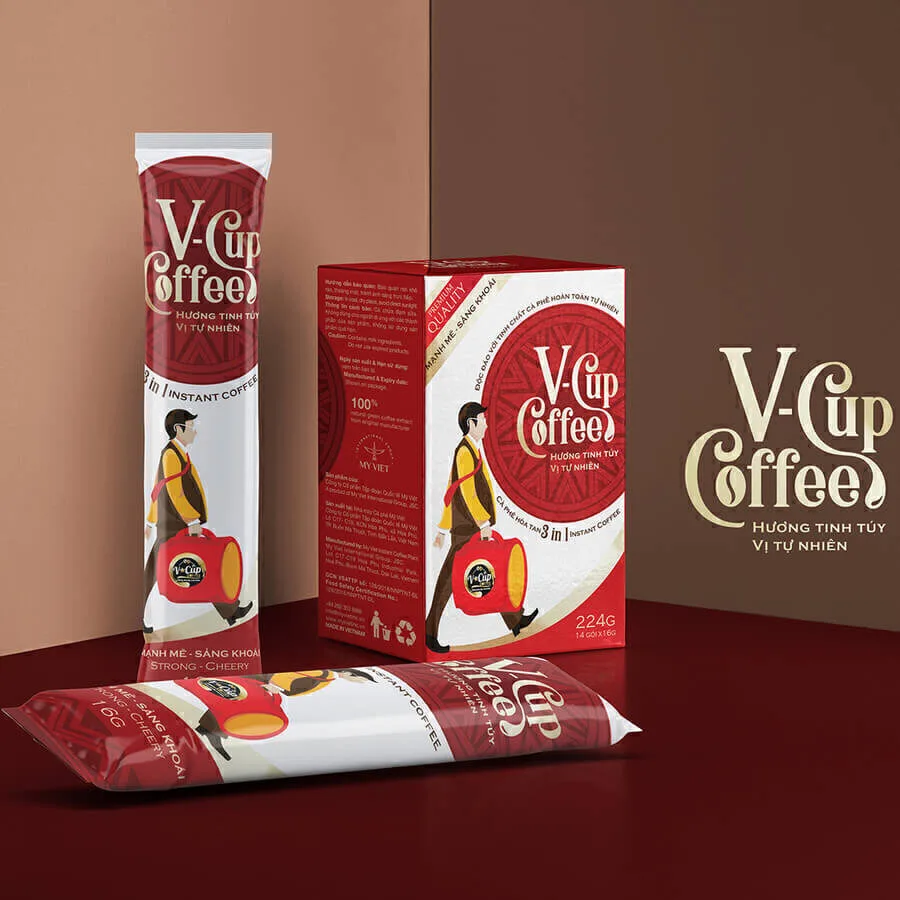 Ca Phe Hoa Tan V Cup Coffee 3 In 1 Manh Me