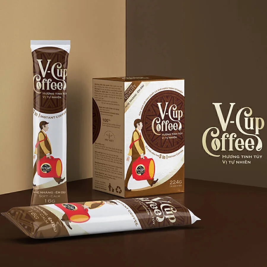 Ca Phe Hoa Tan V Cup Coffee 3 In 1 Nhe Nhang